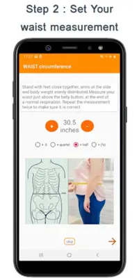 Body fat calculator + a four w android App screenshot 5